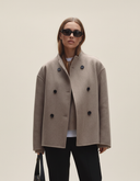 Claudine Asymmetrical Button Coat