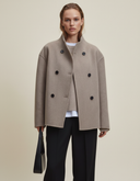 Claudine Asymmetrical Button Coat