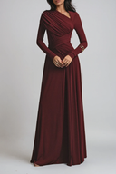 Serena Asymmetric Ruched Evening Maxi Dress
