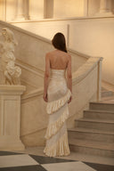 Elanora Halterneck Ruffle Shirred Maxi Dress