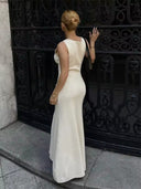 Elara Button Front Knit Maxi Dress