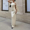 Elara Knotted Shoulder Maxi Dress