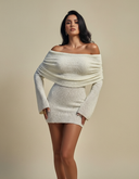 Elara Off-Shoulder Boucle Mini Dress