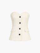 Solid Tube Top With Wide Leg Pants Set 3