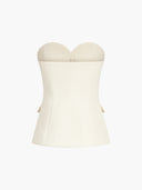 Solid Tube Top With Wide Leg Pants Set 4