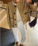 Elara Faux Suede Cropped Jacket