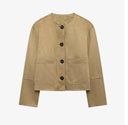 Elara Faux Suede Cropped Jacket