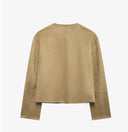 Elara Faux Suede Cropped Jacket