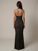 Elara Lace Deep V Maxi Dress Cocktail
