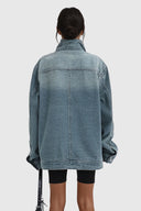 Elara Oversized Asymmetric Denim Jacket