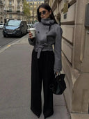 Elara Stand Collar Short Belted Trench Coat