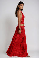 Elara Textured Halter Top Maxi Skirt Set