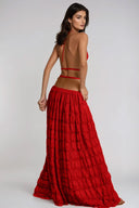 Elara Textured Halter Top Maxi Skirt Set