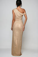 Elaris Diamante One Shoulder Cut Out Maxi Dress