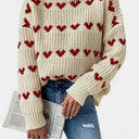 Elira Heart Pattern Cozy Knit Sweater