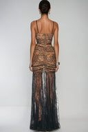 Elira Lace Slit Maxi Dress Spaghetti Strap
