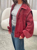 Elira Oversized Zip Up Bomber Jacket