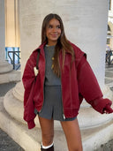 Elira Oversized Zip Up Bomber Jacket