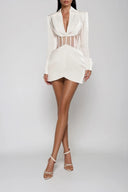 Elira Plunge Elegant Corset Blazer Mini Dress