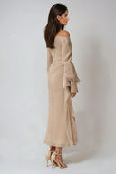Elora Asymmetric Draped Formal Maxi Dress