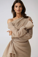 Elora Asymmetric Draped Formal Maxi Dress