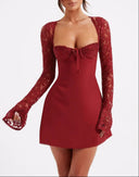 Elora Long Sleeve Lace Party Mini Dress