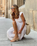 Elora Ruffle Sleeve Plaid Midi dress