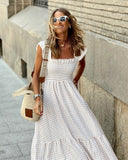 Elora Ruffle Sleeve Plaid Midi dress