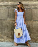 Elora Ruffle Sleeve Plaid Midi dress
