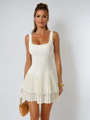 Elora Sleeveless Pleated Skirt Mini Dress