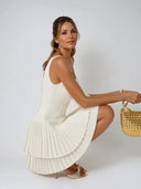 Elora Sleeveless Pleated Skirt Mini Dress