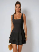 Elora Sleeveless Pleated Skirt Mini Dress