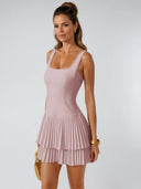 Elora Sleeveless Pleated Skirt Mini Dress