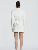 Eloria Chic Tailored Deep V Blazer Mini Dress