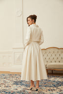 Elvara Faux Pearl Jacket & Pleated Skirt Set