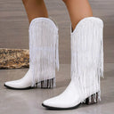 Serena Fringe Mid Calf Western Boots