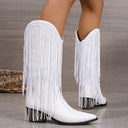 Serena Fringe Mid Calf Western Boots