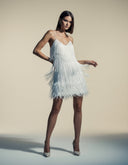 Evelina Statement Feather Mini Dress