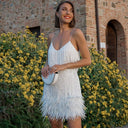 Evelina Statement Feather Mini Dress