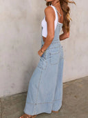 Evie Relaxed Fit Wide Leg Denim Overalls