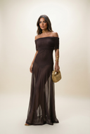 Serena Off Shoulder Chiffon Maxi Dress