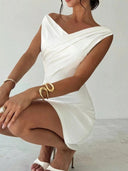 Harper Cocktail Off Shoulder Draped Mini Dress