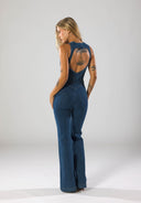 Sienna Deep V Sculpted Denim Jumpsuit
