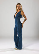 Sienna Deep V Sculpted Denim Jumpsuit