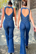 Sienna Deep V Sculpted Denim Jumpsuit