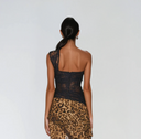 Isla One Shoulder Lace Leopard Maxi Dress