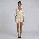 Isla V Neck Lace Mini Dress