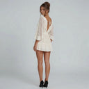 Isla V Neck Lace Mini Dress