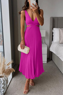 Isolde Elegant Pleated Evening Midi Dress