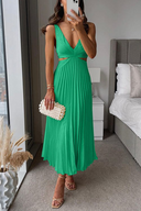 Isolde Elegant Pleated Evening Midi Dress